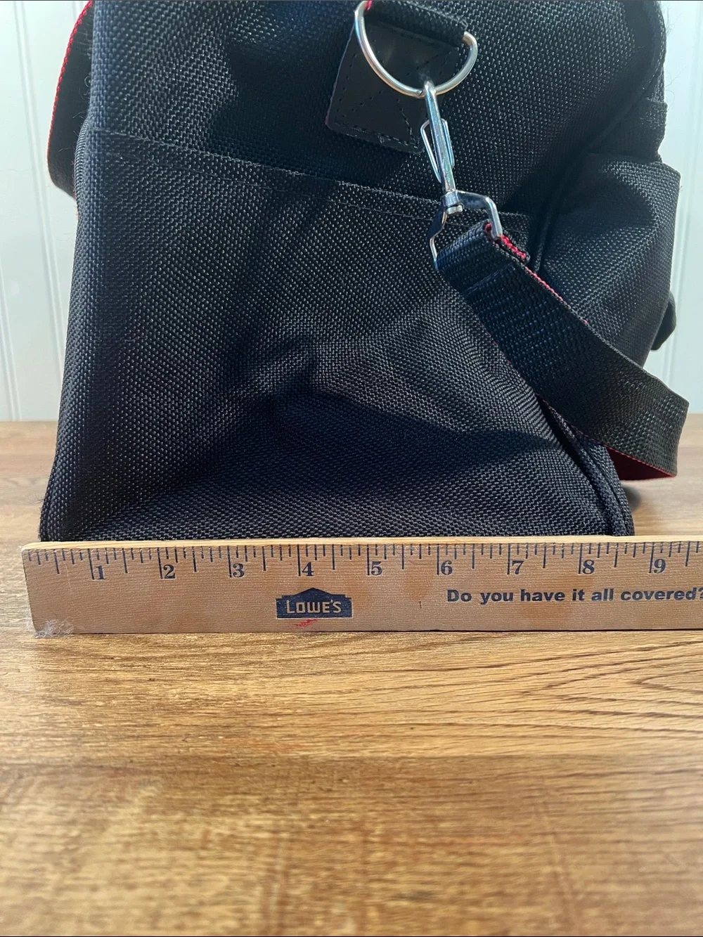 Chaps Black Travel Duffel Bag with Red Trim Overnight Bag